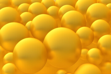 3d Render Of Floating Golden Gradient Bubbles