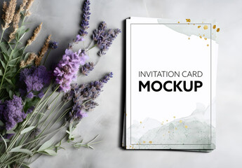 Invitation Card Mockup. AI Generative