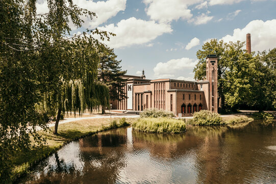 State museum of modern art by lake in Cottbus, Germany