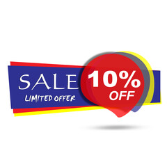 10% OFF. Special Offer Marketing Announcement. Discount promotion.10% Discount Special Offer Conceptual Yellow Banner Design Template.