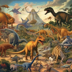 group of dinosaurs © Andrii Yablonskyi