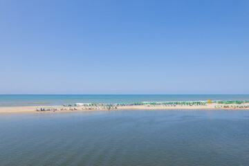 View of the river with the sea in the background