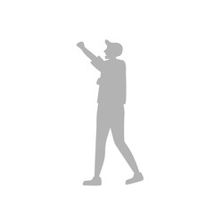 man, greeting on a white background, vector illustration