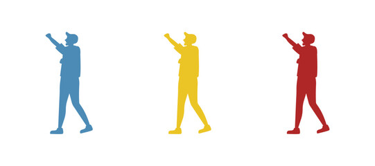 man, greeting on a white background, vector illustration