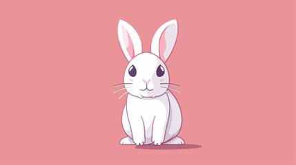 Cute Easter bunny vector illustration 2D flat style