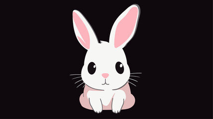 Cute Easter bunny vector illustration 2D flat style