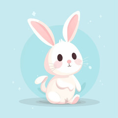 Easter bunny flat vector illustration