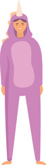 Kigurumi cute unicorn icon cartoon vector. Party character. Costume man