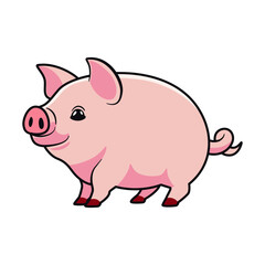 Cute Pig animal vector Cartoon 1