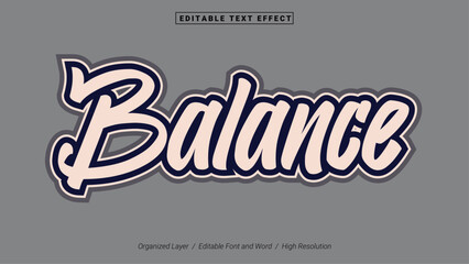 Editable Balance Font Design. Alphabet Typography Template Text Effect. Lettering Vector Illustration for Product Brand and Business Logo.
