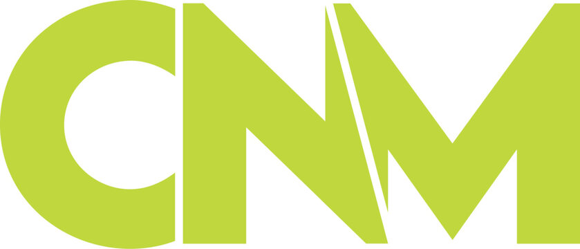 Letter CNM logo design on transparent background, CNM letter logo