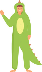 Kigurumi crocodile icon cartoon vector. Party animal. Costume friend