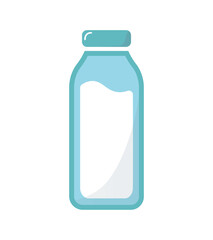 Bottle of milk icon. Fresh dairy drink symbol product flat modern design icon isolated on white background glass or pet. Elements for World Milk Day vector colorful blue template. simple linear 