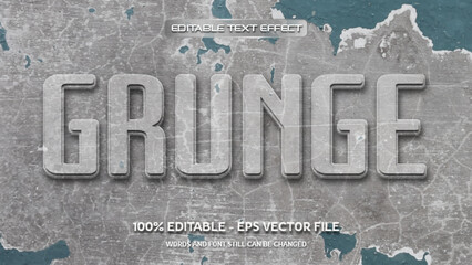 Grunge editable text effect with cracked wall background