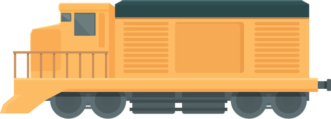 Yellow train icon cartoon vector. Cargo wagon. Transport industry © nsit0108