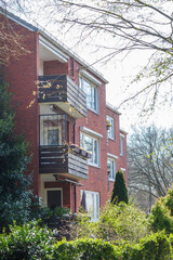 Moderne Wohngebäude im Frühling, Bremen, Deutschland