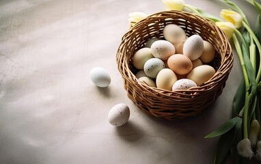 Charming Egg-filled Baskets Rustic Tabletop Delights
