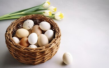 Charming Egg-filled Baskets Rustic Tabletop Delights