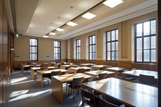 large empty classroom, Generative AI