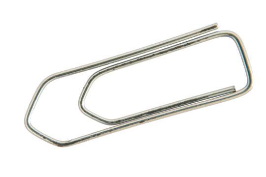 trombone papeterie sur fond transparent, PNG