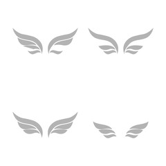 wings icon on a white background, vector illustration