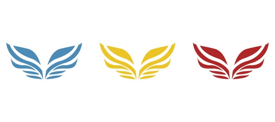 wings icon on a white background, vector illustration