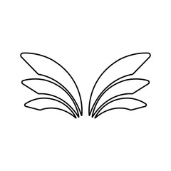 wings icon on a white background, vector illustration