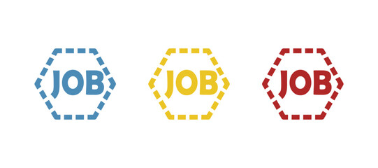 Job inscription icon, hexagon concept, vector illustration