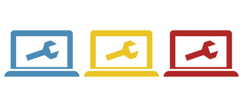 laptop icon, repair concept, vector illustration