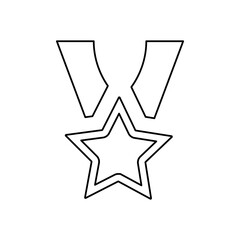 medal icon, star, on a white background, vector illustration
