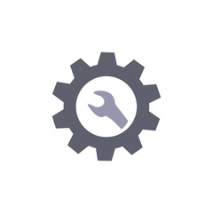 mechanic icon, gear, keys, vector illustration