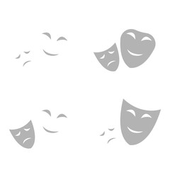 theater masks icon, comedy and drama, vector illustration