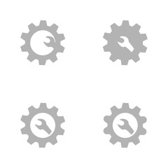 mechanic icon, gear, keys, vector illustration