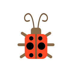 ladybug icon on a white background, vector illustration
