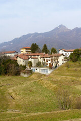Fototapeta na wymiar Mountain landscape at Colle Brianza, Lombardy, Italy