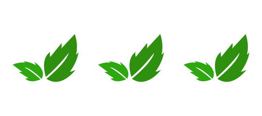 leaves icon on a white background, vector illustration