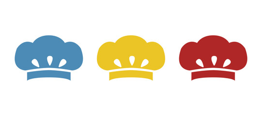 chef hat icon on white background, vector illustration
