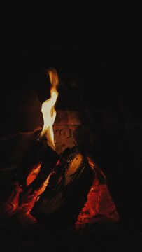 CHIMENEA DE LE&Ntilde;A CON FUEGO