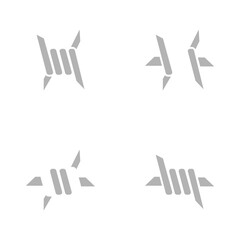icon of a fence with thorns on a white background, vector illustration