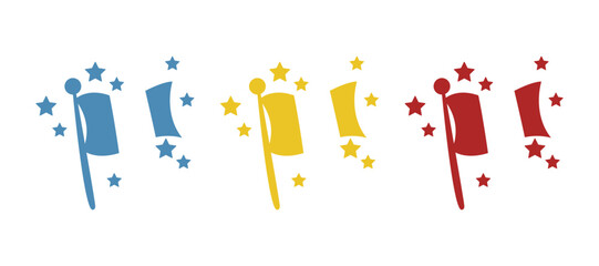 flag of ireland icon, st patrick's day on white background, vector illustration