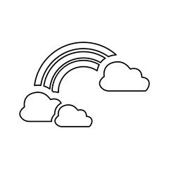 cloud and rainbow icon on white background, vector illustration