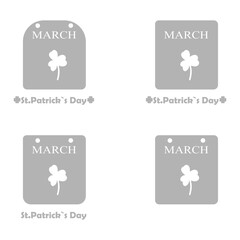 calendar icon, St. Patrick's Day on a white background, vector illustration