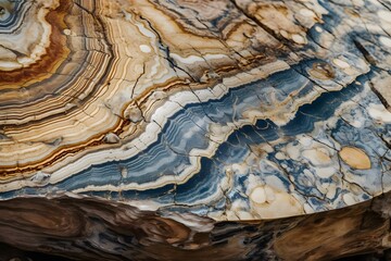 Obraz premium A detailed shot of a singular stone showcasing its one-of-a-kind pattern. Generative AI