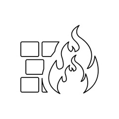 fire icon on a white background, vector illustration