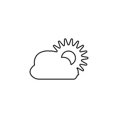 sun behind clouds icon, vector illustration