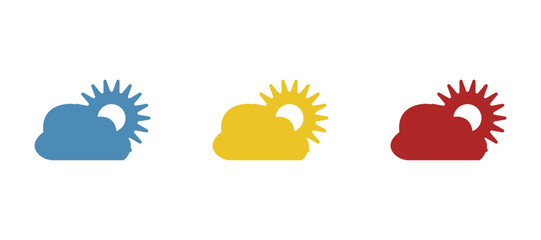 sun behind clouds icon, vector illustration