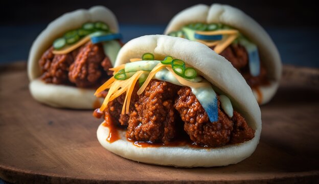 korean fried chicken bao buns