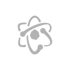 atom structure icon on a white background, vector illustration