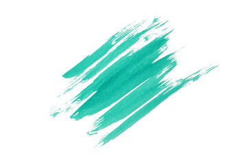 Green colorwater brush or strokes paint on white background,Abstract color	