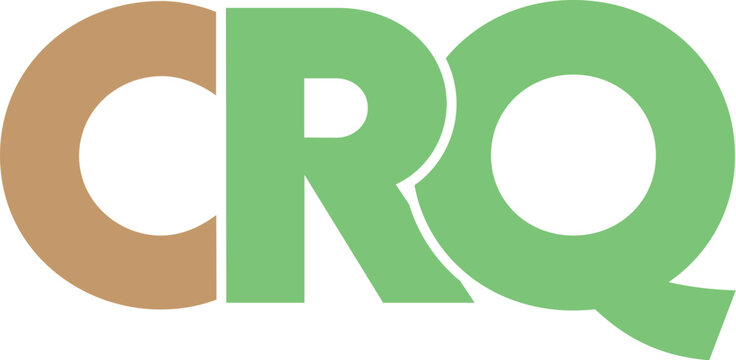 Letter CRQ logo design on transparent background, CRQ letter logo